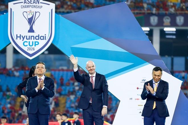 Infantino đã dự khán chung kết ASEAN Cup. Ảnh: EPA.