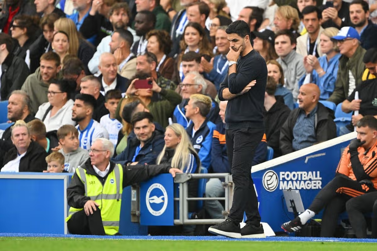 Ảnh bài viết Arteta bế tắc nhìn hệ thống Arsenal sụp đổ trước Brighton