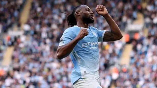 Semenyo lập c&ocirc;ng cho Man City. (Harry Poole/Getty Images)
