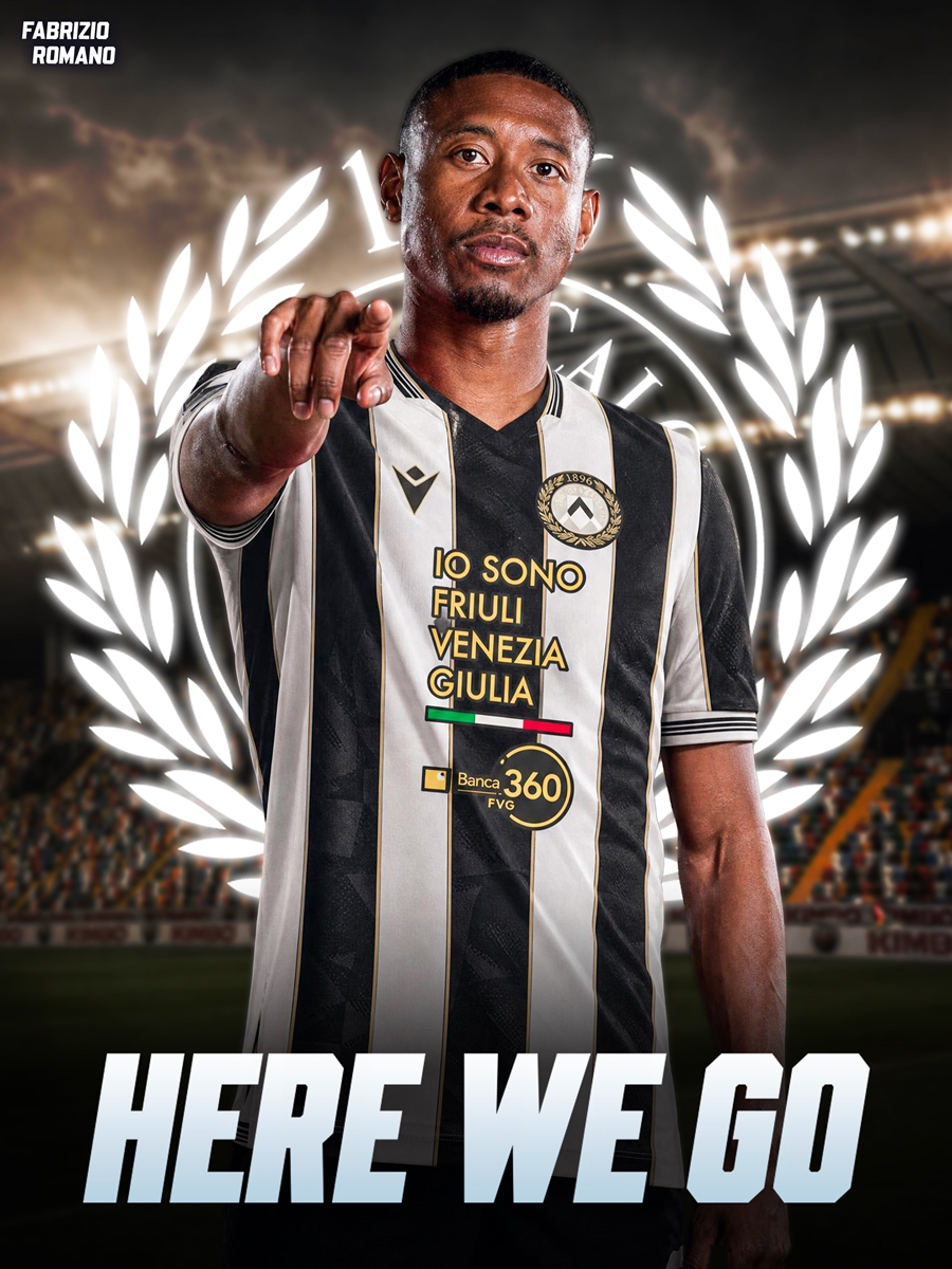 David Alaba được cho sắp gia nhập Udinese. Ảnh: Fabrizio Romano/X.com.