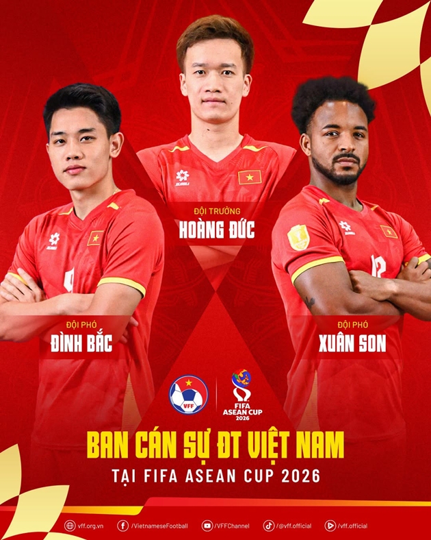 Ban cán sự mới của đội tuyển Việt Nam tại FIFA ASEAN Cup 2026. Ảnh: VFF