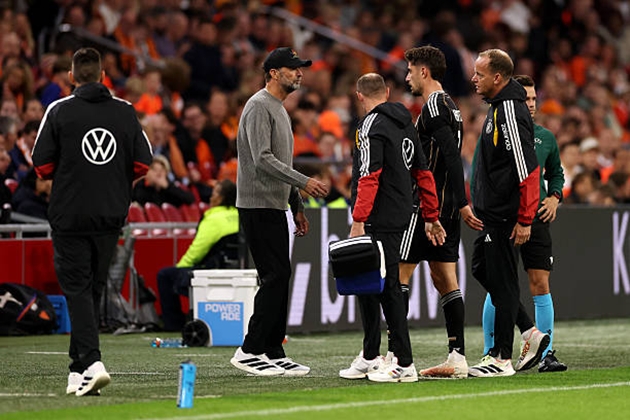 Havertz chấn thương và phải rời sân trong trận đấu với Hà Lan. Ảnh: Lars Baron/Getty Images.