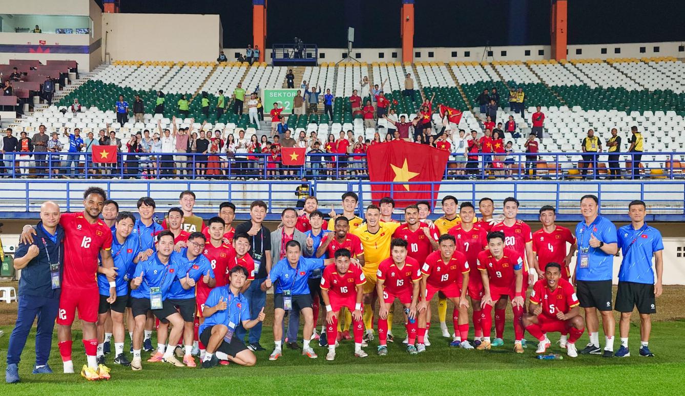 Chiến thắng nhọc nhằn thể hiện bản lĩnh của tuyển Việt Nam. Ảnh: VFF
