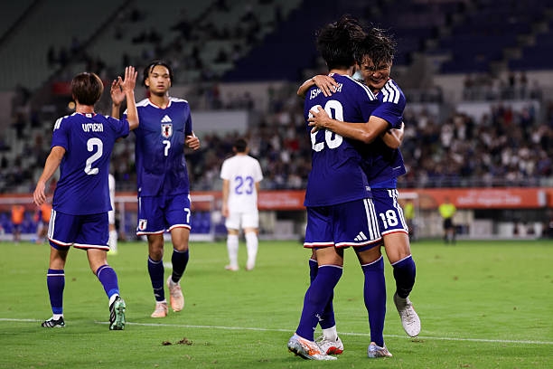 U23 Nhật Bản gi&agrave;nh v&eacute; v&agrave;o chung kết m&ocirc;n b&oacute;ng đ&aacute; nam ASIAD 2026 sau khi vượt qua U23 Uzbekistan. Ảnh: Zhizhao Wu/Getty Images.