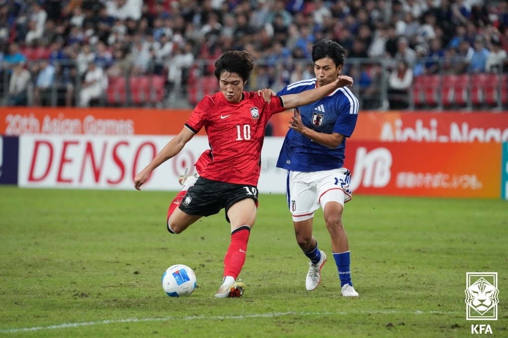 U23 Hàn Quốc có chiến thắng nghẹt thở trước chủ nhà Nhật Bản ở chung kết môn bóng đá nam ASIAD 2026. Ảnh: KFA.