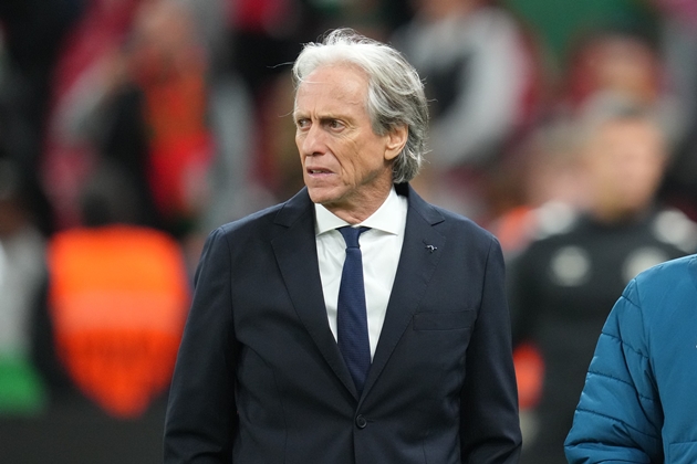 Jorge Jesus sẵn s&agrave;ng th&aacute;ch thức c&aacute;i t&ocirc;i của Cristiano Ronaldo. Ảnh: EPA/Liselotte Sabroe