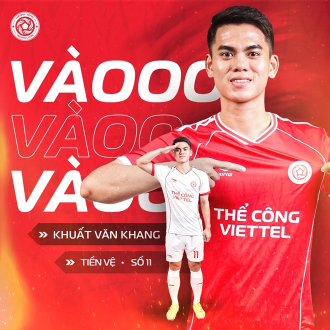 Khuất Văn Khang ghi bàn cho Viettel. Ảnh: Viettel FC.