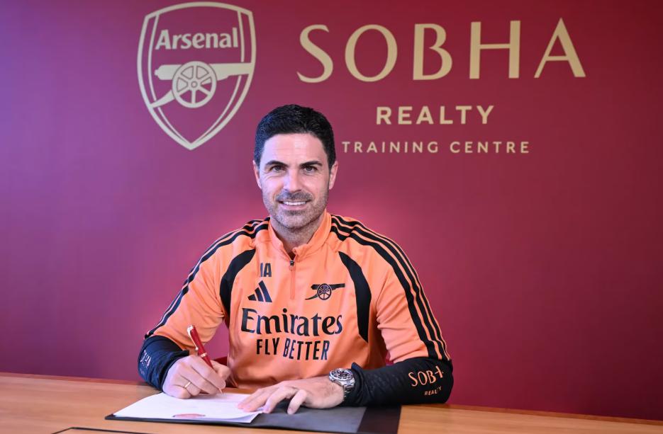 Mikel Arteta chính thức gia hạn với Arsenal. Ảnh: Arsenal