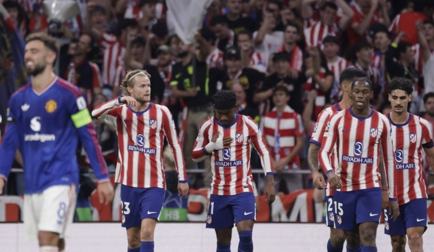 Man Utd thất bại 0-2 trước Atletico Madrid. Ảnh: EPA.