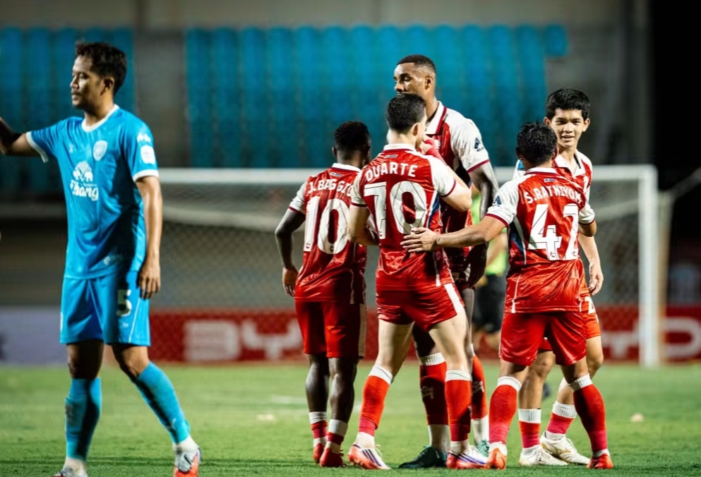 Niềm vui chiến thắng của các cầu thủ Kanchanaburi. Ảnh: Kanchanaburi Power FC.