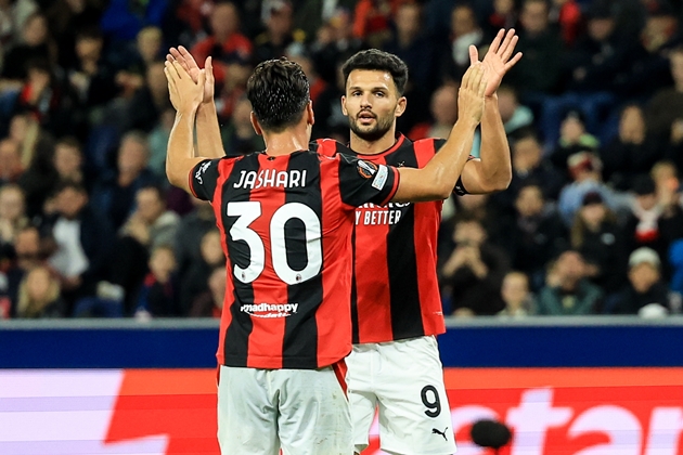 AC Milan d&agrave;nh chiến thắng dễ d&agrave;ng tại Europa League. Ảnh: EPA/MARTIN DIVISEK