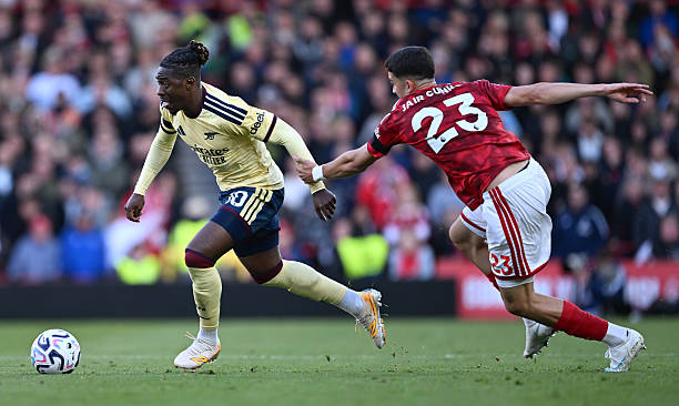 Eberechi Eze bị rút ra sớm ở trận đấu với Nottingham Forest. Ảnh: David Price/Getty Images