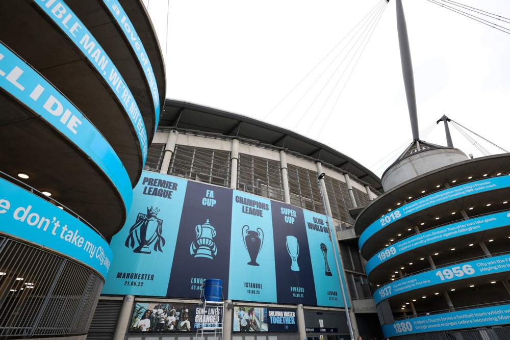Manchester City đang đối mặt với phán quyết liên quan đến cáo buộc vị phạm Luật Công bằng tài chính. Ảnh: EPA/Adam Vaughan.