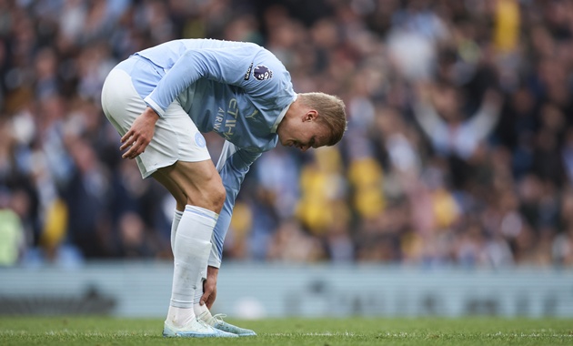 Haaland bị đau cổ chân ở trận thắng Ipswich Town. (Ảnh: EPA Images)