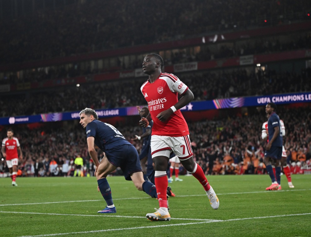 Arsenal sẽ phải t&igrave;m c&aacute;ch xoay xở trong thời gian Saka vắng mặt. Ảnh: EPA.