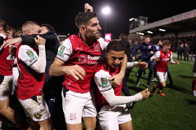 Fleetwood tạo nên cơn địa chấn khi loại Arsenal. Ảnh: Jacques Feeney/Offside/Offside via Getty Images.