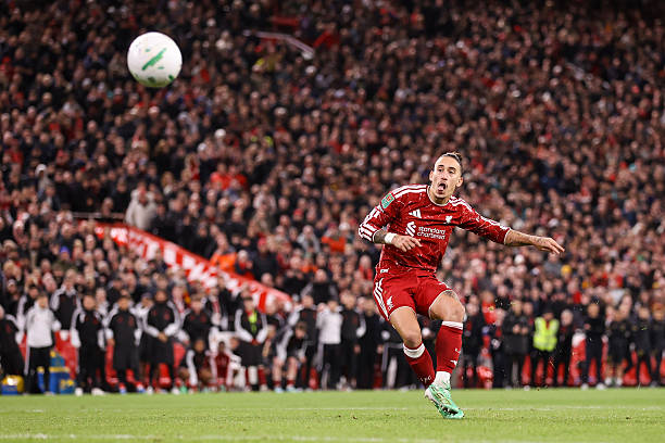 Tsimikas có một ngày thi đấu đáng quên. Ảnh: Liverpool FC/Liverpool FC via Getty Images.