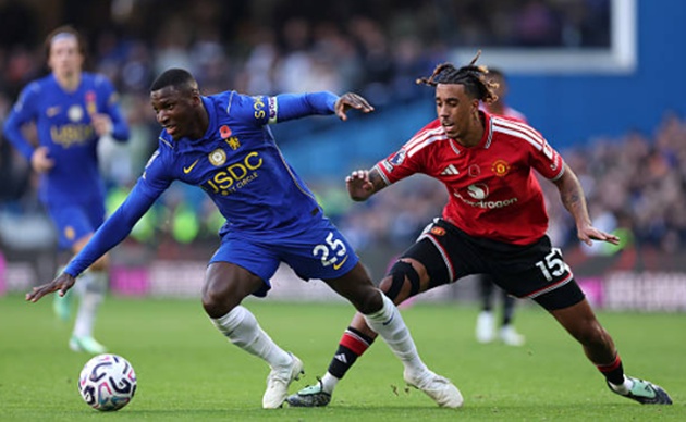 Moises Caicedo - 7.0: Trở th&agrave;nh điểm tựa đầy sức mạnh ở khu trung tuyến, gi&uacute;p Chelsea duy tr&igrave; sự c&acirc;n bằng v&agrave; khả năng tranh chấp tay đ&ocirc;i quyết liệt ở v&ograve;ng tr&ograve;n giữa s&acirc;n. (Ảnh: Justin Setterfield/Getty Images)