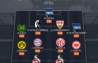 Đội hình tiêu biểu Bundesliga tháng 4: Người thừa Arsenal, sao Bayern duy nhất