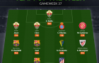 Đội hình tiêu biểu vòng 37 La Liga: Tam tấu Barca, 'đầu tàu' Atletico