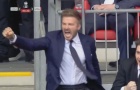 Beckham ăn mừng phấn khích sau bàn thắng của MU