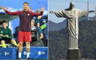 Cảnh Ronaldo bị triệt hạ giống với... Chúa Jesus bị đóng đinh