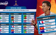Bốc thăm chia bảng World Cup U20:Việt Nam đối mặt với Pháp ở bảng E