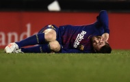 Lionel Messi đau đớn ngã vật ra sân trong trận hòa Valencia