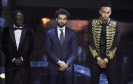 Mane và Aubameyang buồn rầu nhìn Salah nhận giải Cầu thủ hay nhất châu Phi 2017