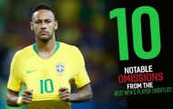 Neymar và 10 sự vắng mặt đáng tiếc nhất trong danh sách đề cử FIFA The Best
