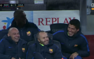 Phản ứng của Luis Suarez khi Mascherano ghi bàn thắng duy nhất cho Barca