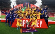 Messi cùng dàn sao Barca quẩy tưng bừng sau khi vô địch Copa del Rey