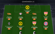 Đội hình tiêu biểu vòng 21 Bundesliga: Sao 100 triệu, 'hy vọng' Dortmund