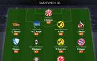 Đội hình tiêu biểu vòng 34 Bundesliga: Trụ cột Bayern, tiếc nuối Dortmund