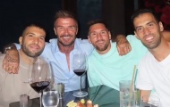 Messi và vợ tiệc tùng vui hết cỡ với Beckham, Busquets và Alba