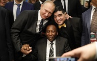 Tổng thống Putin chứng kiến Maradona hôn trán Pele ở lễ bốc thăm