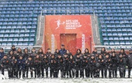 U20 nữ Việt Nam làm quen sân đấu Nhật Bản trong ngày tuyết rơi