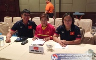 ĐT nữ Việt Nam thi đấu trang phục đỏ tại vòng bảng AFF Cup 2016