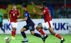 Indonesia đánh bại Campuchia trong trận cầu mưa bàn thắng
