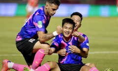 Cầu thủ Sài Gòn FC hạnh phúc vỡ oà khi lọt vào tứ kết Cúp Quốc gia