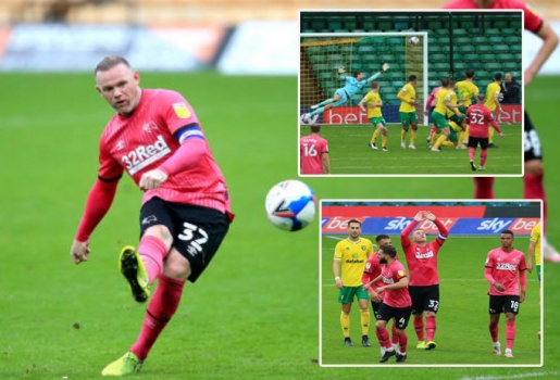 Sút phạt đẳng cấp, Wayne Rooney giúp Derby thắng nghẹt thở Norwich