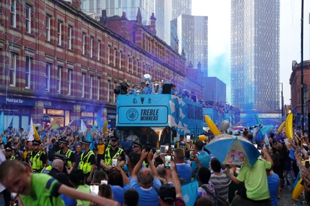 Man City parade the treble - Football