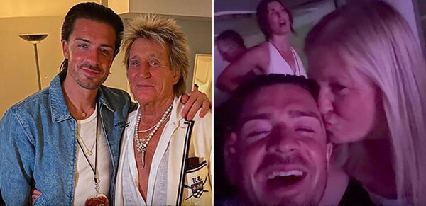 Jack Grealish dẫn cả nhà xem đại nhạc hội của Rod Stewart.
