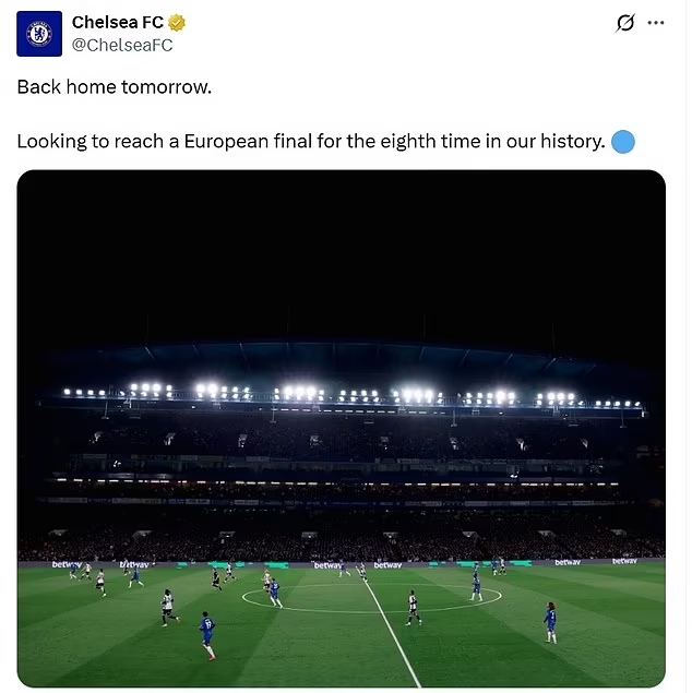 Bài đăng trên kênh truyền thông của Chelsea. Ảnh chụp màn hình.