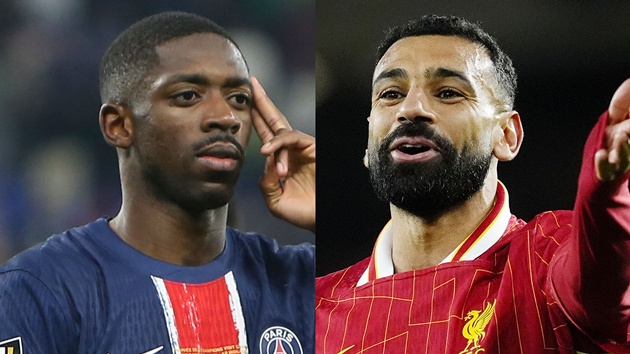 Dembele và Salah đang có mùa giải bùng nổ