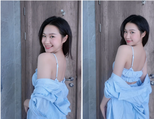 Hải My tự tin khoe nhan sắc.