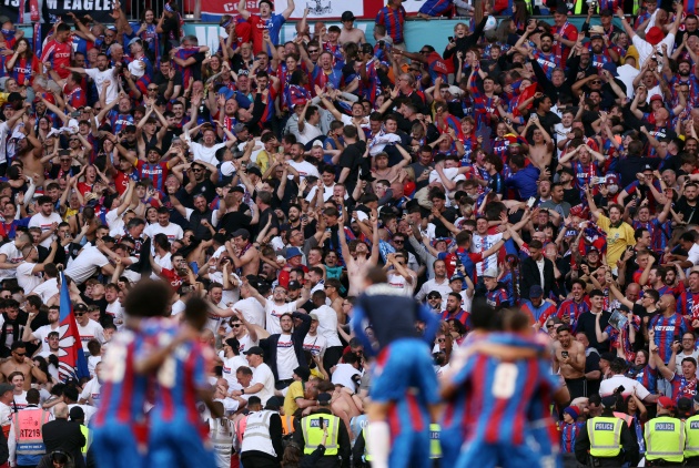Niềm vui vỡ òa của CĐV Crystal Palace.